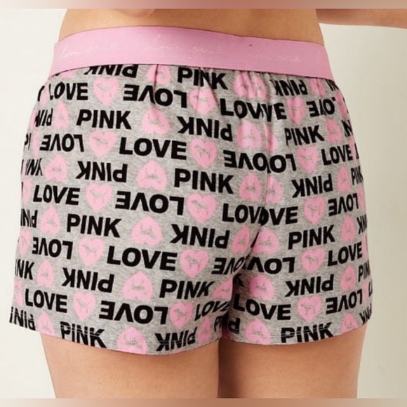 Women’s Victoria’s Love Pink Flannel Cotton Sleep Boxy Shorts, size L - Picture 3 of 7